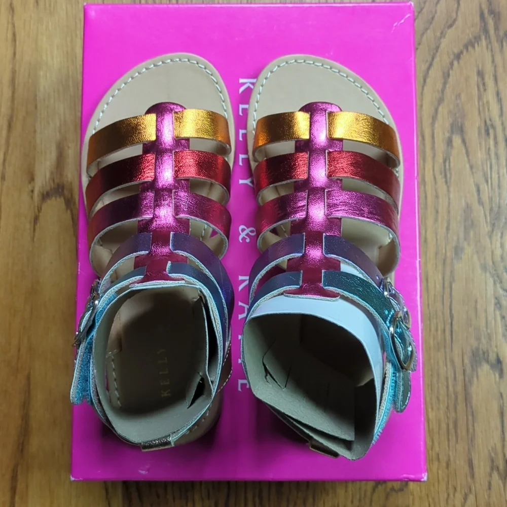 NIB Kelly & Katie Chloe Gladiator Rainbow Sandal Size 12T